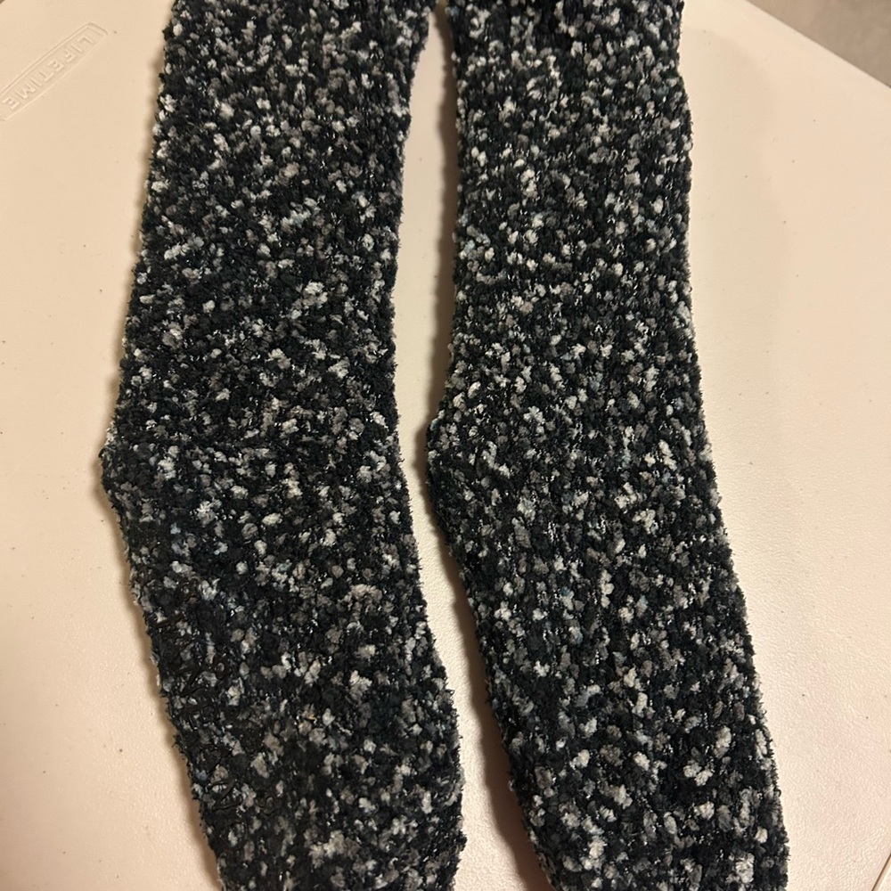 Cozy Black and White Fuzzy Socks, NWOT, Jane Bleeker